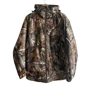 APX Large L5 Whiteout Jacket Camo Print Hooded Full Zip Hunting Outdoor Nature